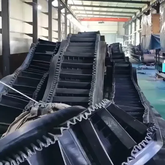 S80 Tc75 S100 Tc90 Corrugated Sidewall Rubber Conveyor Belt for Highly Inclined & Vertical Transports